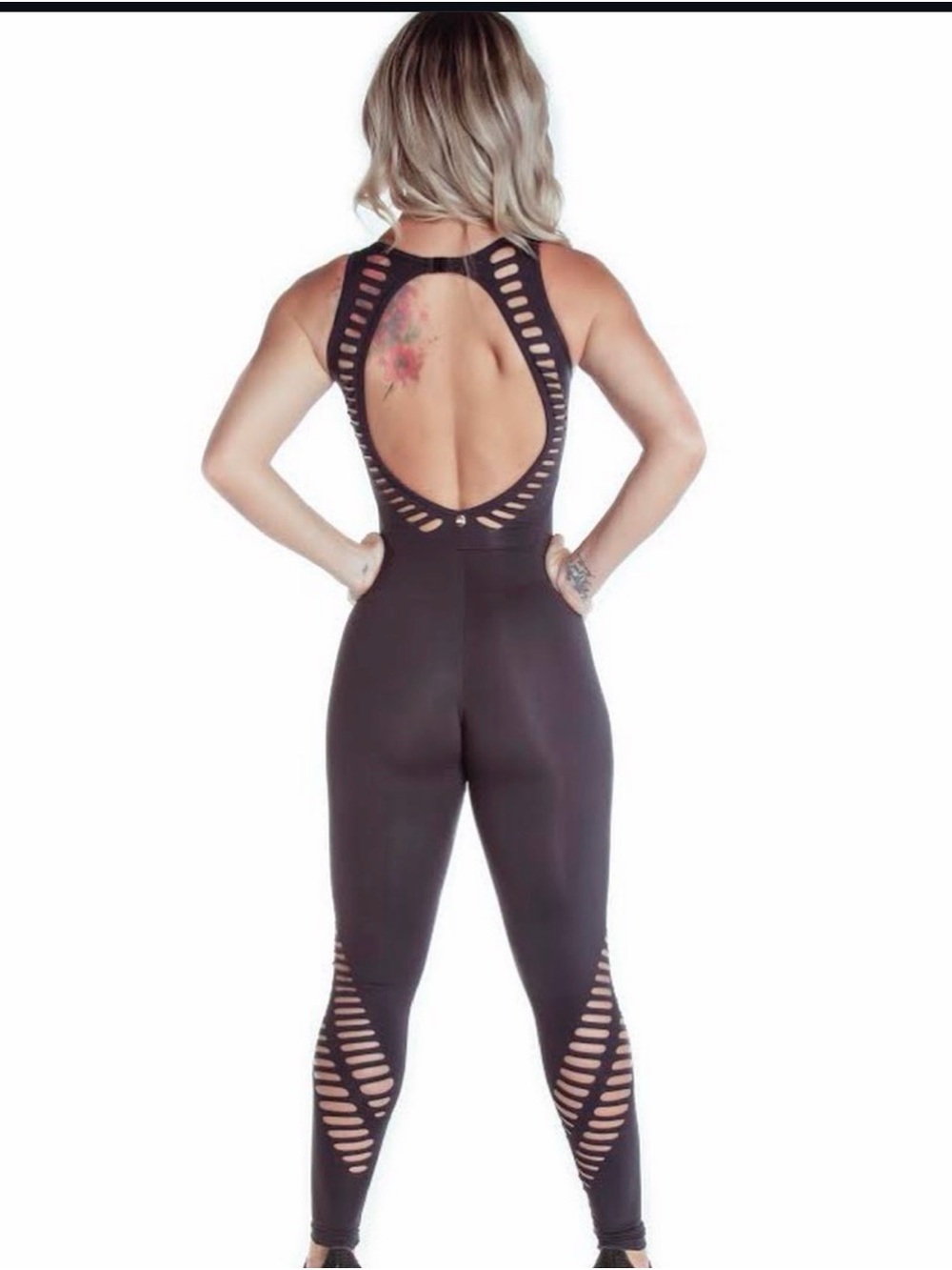 Black Cutout Open-Back Women’s bodysuit